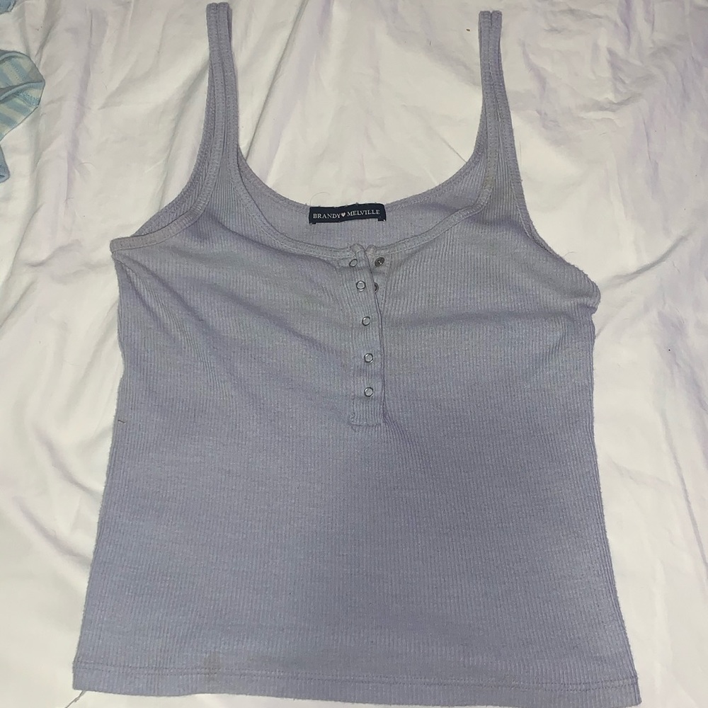 light blue brandy melville button up tank